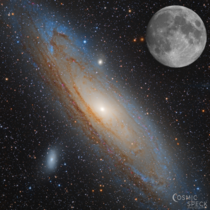 I combined my image of the Andromeda Galaxy and the moon to show just how large they are in the night sky 
