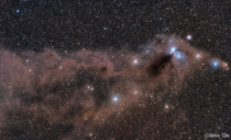 I combined over  individual photos to capture the dusty constellation Corona Australis Inside this dense cloud of Organic molecules hidden to us is intense star formation as we speak