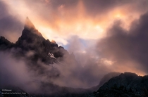 I could scarcely believe my eyes when this sunset storm engulfed and flowed around Minaret Peak Mammoth Lakes CA 