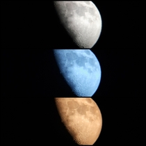 I did a very tiny edit of three moon pics I took with my phone and a telescope 