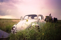 I found an abandoned VW Beetle and tractor when I was in the US in  I think it was in Nevada