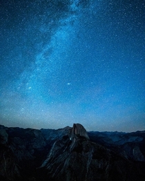 I saw this magical night sky in Yosemite as the Milky Way and Andromeda galaxy rose over Half Dome 