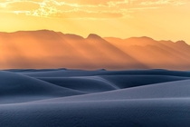 I saw this unbelievable evening light over the dunes of White Sands NM 