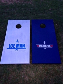 I think I picked the right rivalry for my new cornhole boards