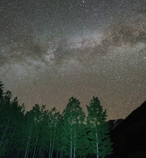 I took my first shots of the Milky Way on Thursday night near Maroon Lake in Colarado 