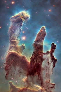 I took the most recent HST picture of the Pillars of Creation and edited it in quite an extreme way in order to bring out andor emphasize all its spectacular structures and details Its just unbelievable and breathtaking Credits NASA ESA and the Hubble Her