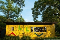 I translated the morse code painted across this brightly-colored abandoned house 