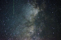 I was shooting photos of the Milky Way and a Meteor shot in front of my camera x 
