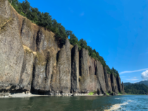 I went down on the water of the Columbian River and got this picture of the Cape Horn Cliffs WA 
