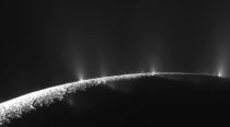 Ice jets erupting from Saturns moon Enceladus 