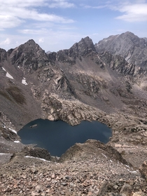 Ice Lake from the summit of UN  in a remote part of the Colorados Gore Range 