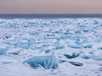 Ice on the shore of Lake Huron 