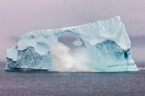Iceberg breaking up in realtime this morning Cape Spear Newfoundland Taken by my bro-in-law William Follett 