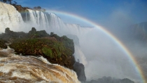Iguassu Waterfalls Rainbow  - view from Brasil side Iguacu - a px photo cropped to x
