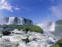 Iguazu waterfalls between Argentina and Brazil 