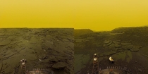 Images of Venus surface taken by Soviet Venera probes in 
