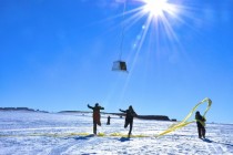 In Antarctica in January scientists released  balloons into the air as part of a NASA-funded mission called BARREL Each balloon launched by the BARREL team floated for anywhere from three to  days measuring X-rays produced by fast-moving electrons high up