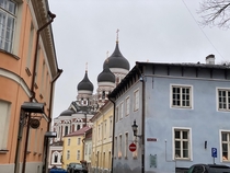 In Old Town of Tallinn Estonia December  