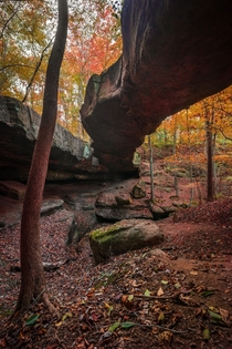 Incredible natural bridge rock formation in Ohio 