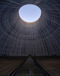 Inside a cooling tower of a stuck in limbo power plant