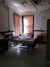 Inside an abandoned hospital room
