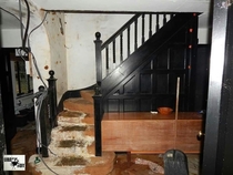 Inside an abandoned mock Tudor house where it became abandoned due to its owner sadly passing away he was found a few months later at the bottom of the stairs just makes you think you should always keep regular checks on those you love dearly