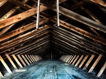 Inside the attic of a abandoned church in Canada