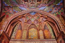 Interior artwork in the Wazir Khan Mosque Lahore 
