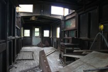Interior of an abandoned caboose northern MN 
