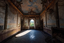 Interior of an abandoned palace in Italy