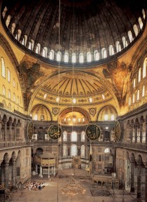 Interior of Hagia Sophia Istanbul Anthemius and Tralles - 