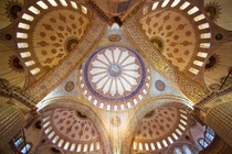 Interior of Turkeys Sultan Ahmed Blue Mosque  designed by Sedefkar Mehmed Agha