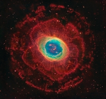 Ionized gas rings around The Ring Nebula NGC  
