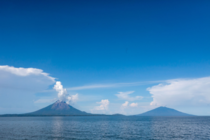 Isla de Ometepe in Lake Nicaragua formed by two volcanoes 