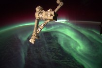 ISS over the Southern Lights Stunning 