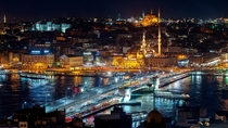 Istanbul Turkey at night 
