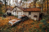 It was a SAAB storythis detached garage is in Virginia next to a beautiful abandoned house