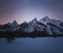 Its been quite a snowy winter here but a couple nights ago the skies finally cleared Grand Teton National Park Wyoming 