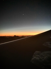 Its not perfect but I caught the moon first star and sunset on a flight 