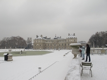 Jardin du Luxembourg under the snow Paris 
