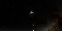 Jupiter and its moons in Space Engine game