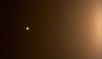 Jupiter and moons in the glare of the moonlight 
