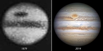 Jupiter as seen in  and  Weve come a long way 