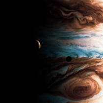 Jupiter Io and Europa Shadow Made in Blender D
