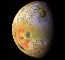 Jupiters moon Io captured during the Galileo mission