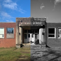 just a lil picture of an abandoned Art Deco school to show how important editing is