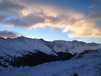 Just before the sun rises over Loveland Pass CO