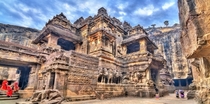 Kailasa Temple in India carved out of one single rock in th century