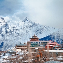 Kalpa Himachal Pradesh India after snowfall