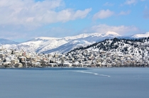 Kastoria Greece covered in snow